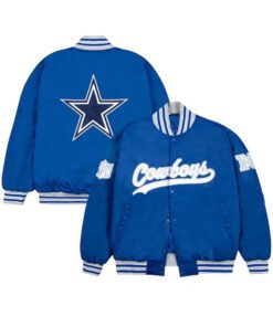 NFL GOLF WANG Dallas Cowboys Full-Snap Bomber Satin Jacket