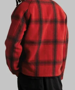 Post Malone Red Shearling Plaid Jacket