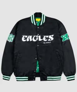 Philadelphia Eagles GOLF WANG Satin Bomber Jacket