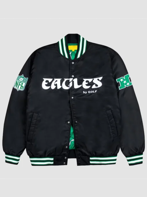 Philadelphia Eagles GOLF WANG Satin Bomber Jacket