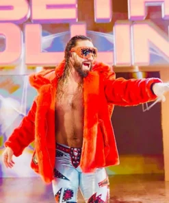 WWE Raw Red Seth Rollins Fur Jacket