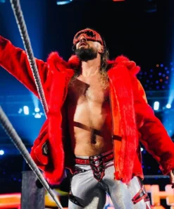 Monday Night WWE Raw Seth Rollins Red Fur Jacket