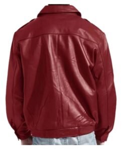 Red Shirt Style Leather Jacket