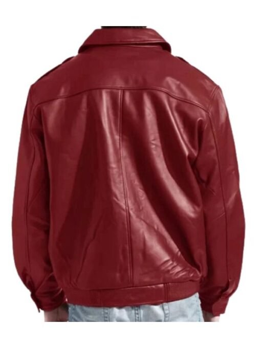 Red Shirt Style Leather Jacket