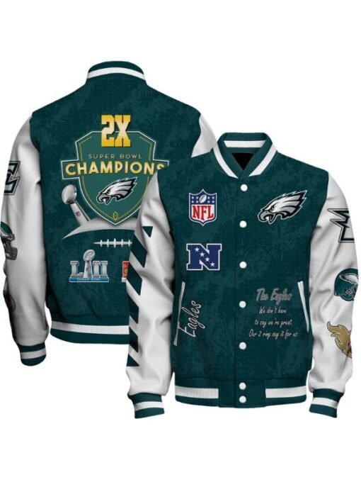 Philadelphia Eagles 2X Champions Winning Spirit Varsity Jacket