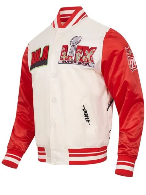 Cream Super Bowl LIX Sublimated Satin Jacket