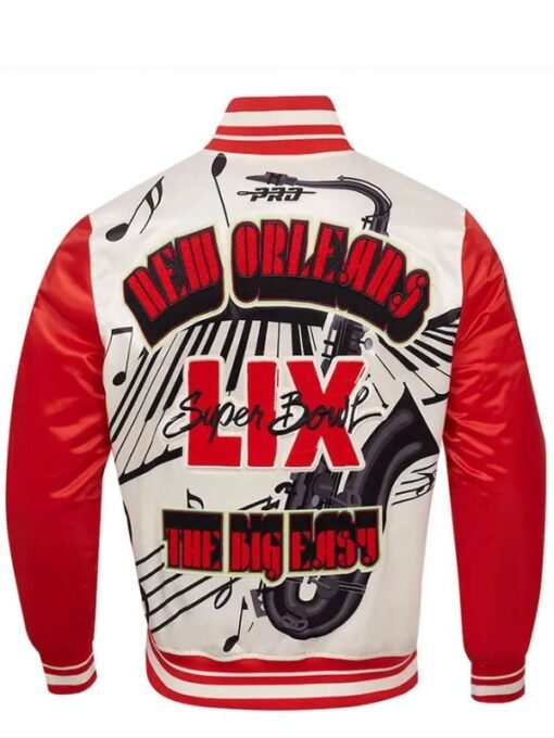 Super Bowl LIX Cream Satin Jacket