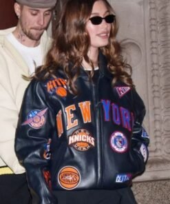 New York Knicks Hailey Bieber Leather Jacket