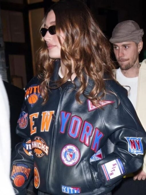 Hailey Bieber Knicks Jacket