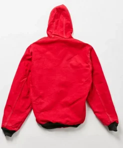 Carhartt Red Hooded Bomber Jacket