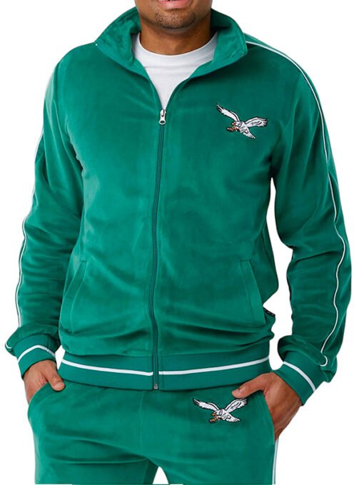 Philadelphia Eagles Velour Green Tracksuit