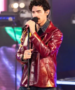 Times Square Performance Joe Jonas Leather Jacket