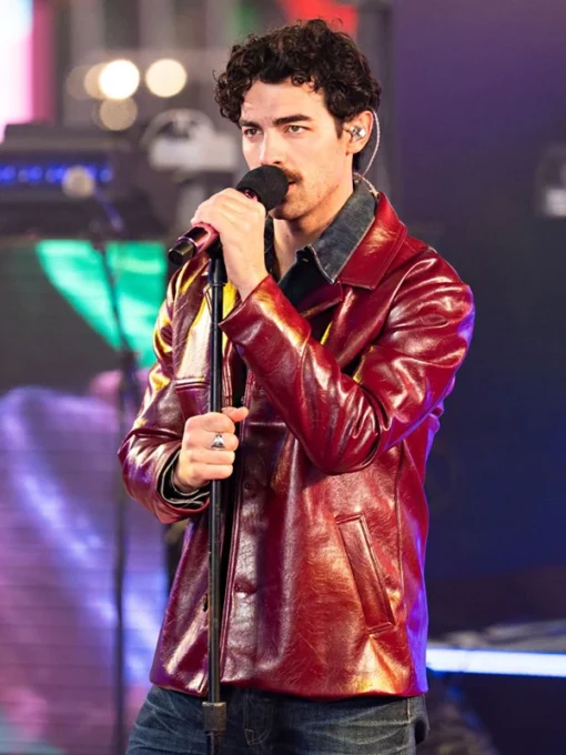 Times Square Performance Joe Jonas Leather Jacket