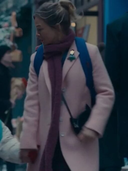 Bridget Jones Mad About The Boy Renée Zellweger Pink Coat