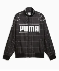 Dua Lipa Oversized Puma Relaxed Racer Jacket Black