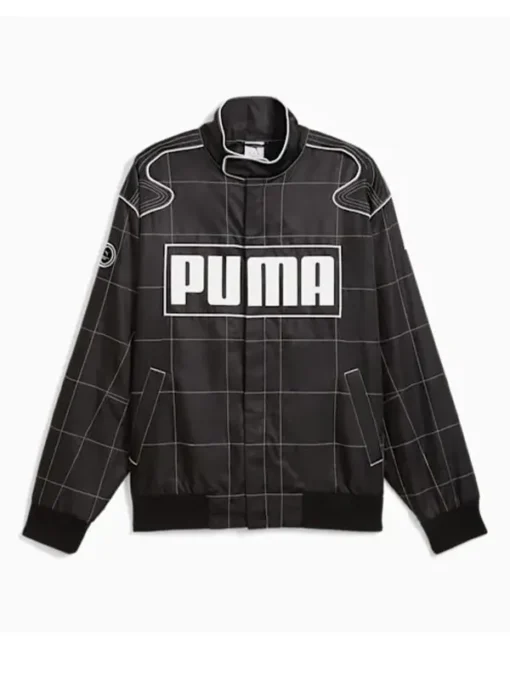 Dua Lipa Oversized Puma Relaxed Racer Jacket Black
