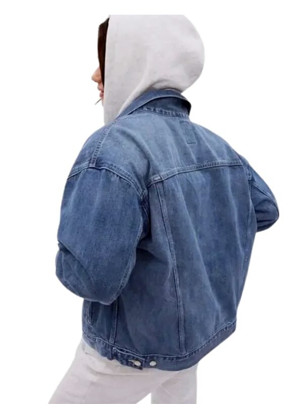 Oversized Blue Jean Denim Jacket For Women's