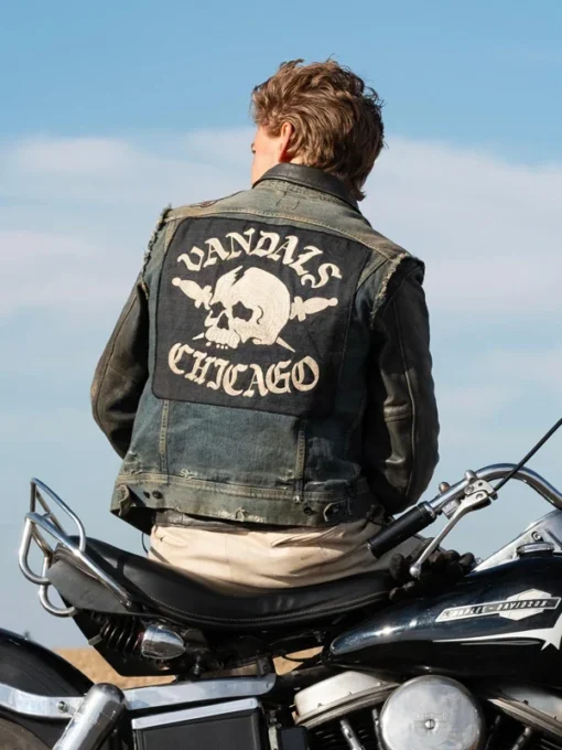 Benny The Bikeriders 2023 Austin Butler Blue Denim Vest