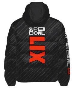 Super Bowl LIX Limited Design Down Black Jacket