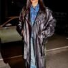 Night Out Los Angeles Rihanna Leather Coat