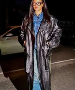 Night Out Los Angeles Rihanna Leather Coat