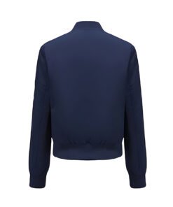 Slim Fit Blue Bomber Jacket For Women’s
