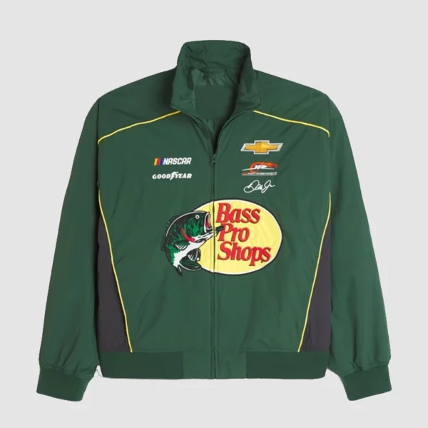 NASCAR Bass Pro Shops レーシングジャケット 刺繍 XL Hollister Bass Pro Shops Racing Jacket - STARLETLEATHERS