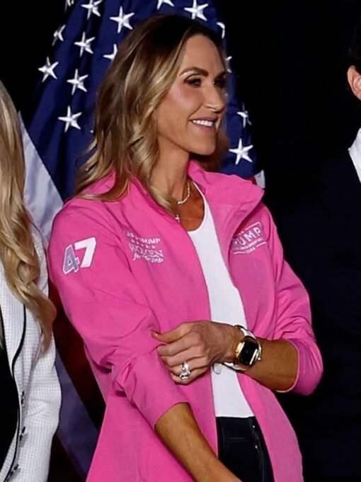 Lara Trump Pink Cotton Zipper Jacket