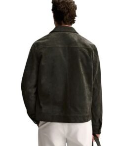 Zara Suede Green Leather Jacket