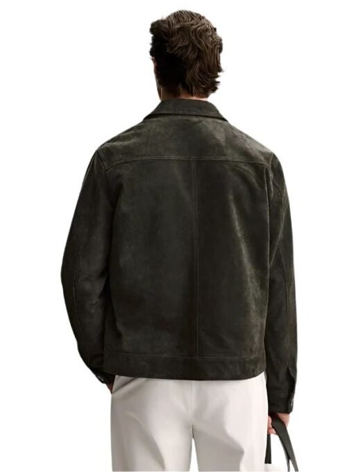 Zara Suede Green Leather Jacket