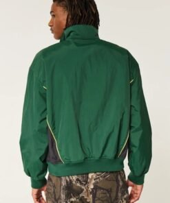 Hollister Bass Pro Shops Graphic Racing Jacket Green