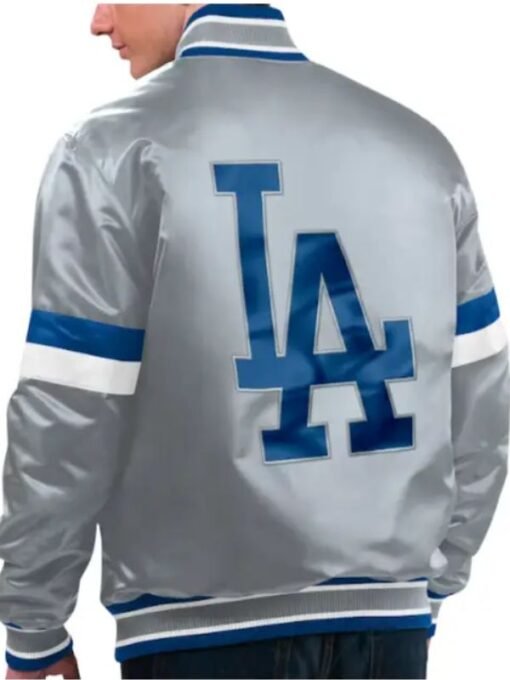 Los Angeles Dodgers Gray Satin Varsity Jacket