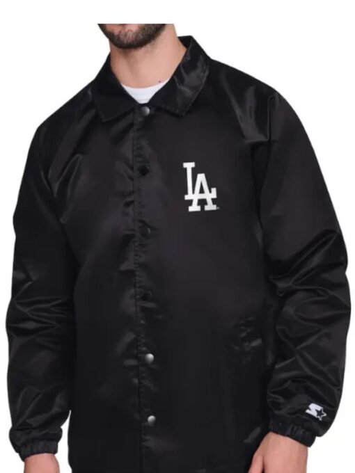 Los Angeles Dodgers Black Raglan Coaches Jacket