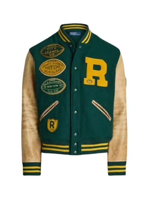Polo Ralph Lauren Letterman Green Bomber Jacket