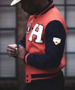 Houston Astros Blue and Orange Varsity Wool Jacket