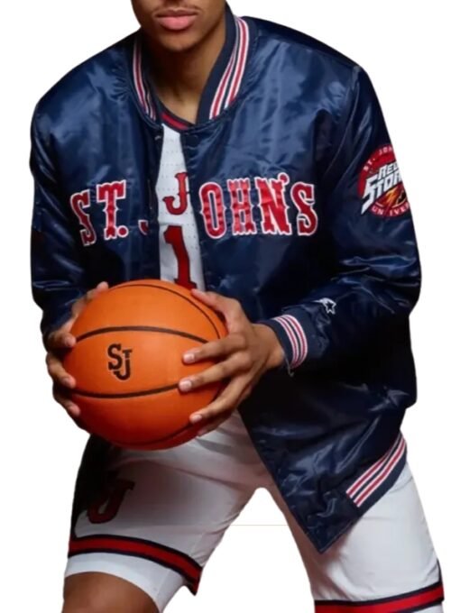 Johns Basketball 2024 Starter Red Satin Jacket