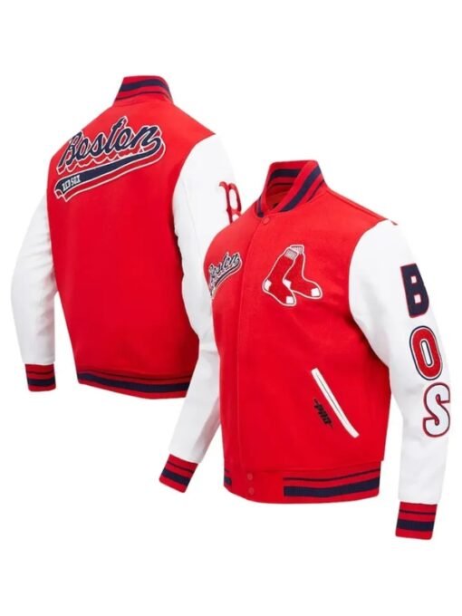 Boston Red Sox Script Tail Red & White Jacket