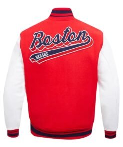 Boston Red Sox Script Tail Wool/Leather Jacket