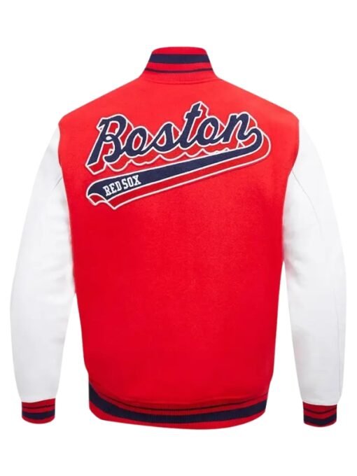 Boston Red Sox Script Tail Wool/Leather Jacket
