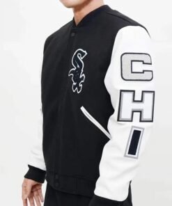 Chicago White Sox Letterman Black & White Varsity Jacket