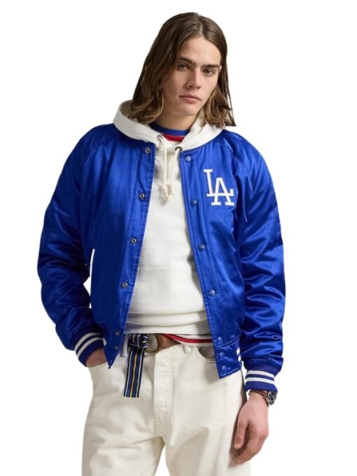Dodgers Polo Royal Satin Jacket