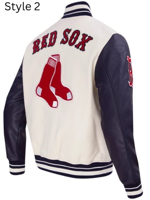 Retro Classic Rib Boston Red Sox White Jacket