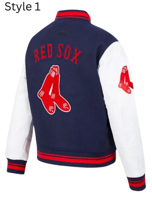 Boston Red Sox Retro Classic Rib Blue Varsity Jacket