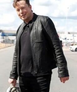 Elon Musk Black leather jacket