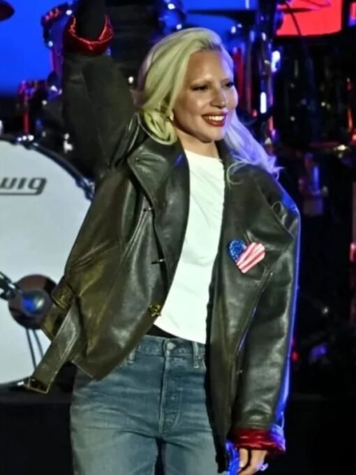 Election Concert Lady Gaga Leather Jacket