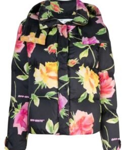 Emily In Paris Lily Collins Floral Puffer Jacket
