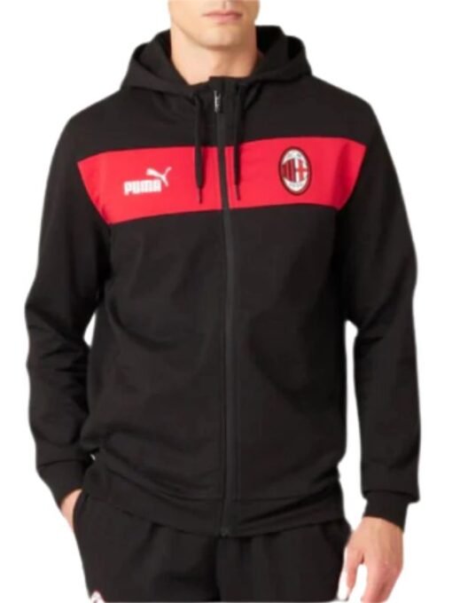 Ac Milan Fully-Zippered Hooded Tracksuit