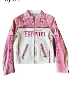 Ferrari Pink Leather Jacket