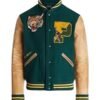 RL Tiger Letterman Leather Wool Varsity Jacket