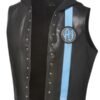 WWE AJ Styles Blue Leather Vest
